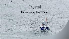  Presentation with sea fishing - Slides consisting of fishing-boat-surrounded-by-sea background and a light gray colored foreground