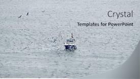  Presentation with sea fishing - PPT layouts enhanced with fishing-boat-surrounded-by-sea background and a light gray colored foreground