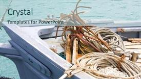  Presentation with fishing boat - PPT theme with coiled rope rigging - fishing boat background and a lemonade colored foreground