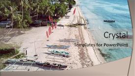  Presentation with fishing boats - PPT theme featuring fishing boats bohol philippines 2017 background and a soft green colored foreground