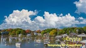  Presentation with fishing boats - Theme with fishing-boats-docked-in-perkins background and a tawny brown colored foreground