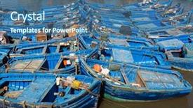  Presentation with fishing boats - PPT theme featuring fishing boats in essaouira port background and a  colored foreground