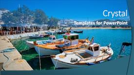  Presentation with fishing boats - Amazing theme having fishing-boats-in-harbour-fishing backdrop and a teal colored foreground