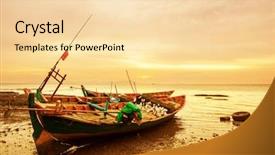  Presentation with fishing boats - Cool new presentation design with fishing boats in kep cambodia backdrop and a lemonade colored foreground