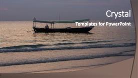  Presentation with fishing boats - Slides having fishing boats in kep cambodia background and a gray colored foreground
