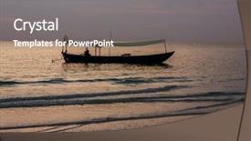  Presentation with fishing boats - Cool new presentation theme with fishing boats in kep cambodia backdrop and a coral colored foreground