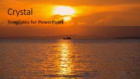  Presentation with old fishing boat - Colorful PPT theme enhanced with fishing boats in kep cambodia backdrop and a gold colored foreground