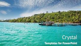  Presentation with fishing boats - Theme having fishing-boats-in-kep-cambodia background and a teal colored foreground