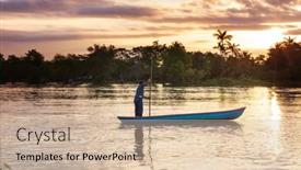  Presentation with fishing boats - Beautiful presentation theme featuring fishing-boats-in-mexico backdrop and a soft green colored foreground
