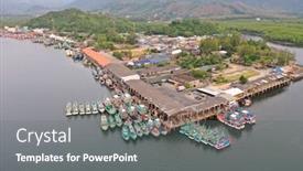  Presentation with fishing boats - Amazing PPT layouts having fishing-boats-in-port backdrop and a gray colored foreground