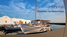  Presentation with fishing boats - PPT layouts enhanced with fishing-boats-in-port background and a teal colored foreground