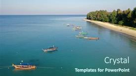  Presentation with fishing boats - Cool new theme with fishing-boats-in-thailand-aerial backdrop and a ocean colored foreground