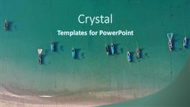  Presentation with fishing boats - Presentation theme enhanced with fishing-boats-in-thailand-aerial background and a ocean colored foreground