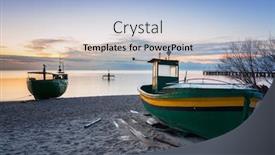  Presentation with sea fishing - Theme consisting of fishing-boats-near-the-baltic background and a light blue colored foreground