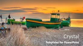  Presentation with sea fishing - PPT theme with fishing-boats-on-the-baltic background and a gray colored foreground