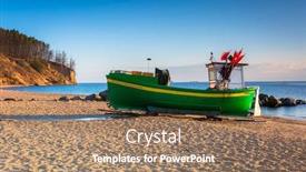 Presentation with sea fishing - Beautiful theme featuring fishing-boats-on-the-baltic backdrop and a coral colored foreground