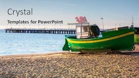  Presentation with sea fishing - Theme having fishing-boats-on-the-baltic background and a light blue colored foreground