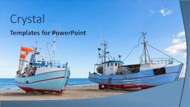  Presentation with danish - PPT theme featuring fishing-boats-towed-to-thorup background and a light blue colored foreground