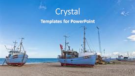  Presentation with sea fishing - Presentation theme consisting of fishing-boats-towed-to-thorup background and a teal colored foreground