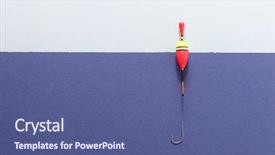  Presentation with dark blue world globe space - Audience pleasing PPT theme consisting of fishing bobber on blue background backdrop and a ocean colored foreground