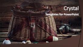  Presentation with fishing - Beautiful slide set featuring fishing bobbers with vintage creel backdrop and a tawny brown colored foreground