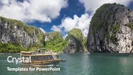  Presentation with heritage - Theme featuring fishing cat - tourist junks in amazing ha background and a gray colored foreground