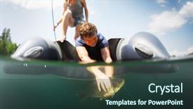  Presentation with long tailed boat fishing boat - Slide deck having fishing from the boat split background and a tawny brown colored foreground