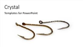  Presentation with white pigeon against the blue - Presentation design with fishing hooks against white background and a white colored foreground