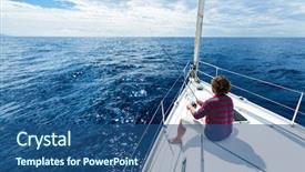  Presentation with calm sea - Slide deck enhanced with fishing in a calm sea background and a ocean colored foreground