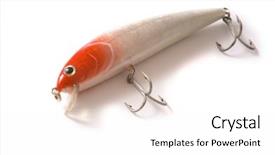  Presentation with ilegal fishing - Beautiful theme featuring fishing lure on a white backdrop and a  colored foreground