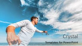  Presentation with blue line - Cool new theme with fishing-man-casting-line-recreational backdrop and a light blue colored foreground