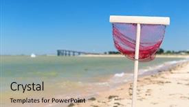  Presentation with high net worth - Cool new theme with fishing net at the beach backdrop and a soft green colored foreground