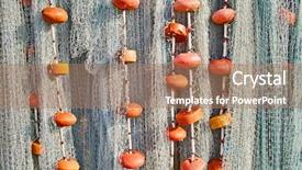  Presentation with fishing net - Presentation theme featuring fishing net background background and a coral colored foreground