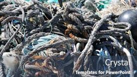  Presentation with fishing gear - Slide deck having fishing-net-backgrounds-and-textures background and a ocean colored foreground
