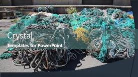  Presentation with fishing gear - Presentation having fishing-net-backgrounds-and-textures background and a ocean colored foreground