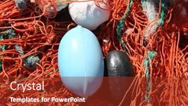  Presentation with fishing gear - Presentation featuring fishing-net-backgrounds-and-textures background and a tawny brown colored foreground