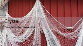  Presentation with fishing net - Slides with fishing net hanging background and a coral colored foreground
