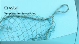  Presentation with fishing net - Theme having fishing net with space background and a arctic colored foreground