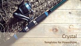  Presentation with fishing nets - Presentation theme having fishing nets and fishing rod background and a lemonade colored foreground