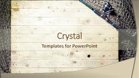  Presentation with fishing nets - Presentation design having fishing nets and spinning rod background and a cream colored foreground