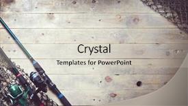  Presentation with fishing nets - Amazing PPT layouts having fishing nets and spinning rod backdrop and a soft green colored foreground