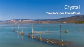  Presentation with fishing nets - Theme consisting of fishing-nets-in-lago-di background and a teal colored foreground