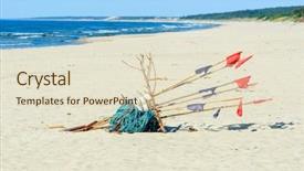  Presentation with fishing nets - PPT layouts featuring fishing nets on baltic beach background and a lemonade colored foreground