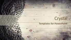  Presentation with fishing nets - Presentation theme having fishing nets on wooden background background and a lemonade colored foreground