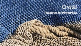  Presentation with fishing nets - PPT layouts featuring fishing nets still life background background and a ocean colored foreground