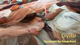  Presentation with fishing nets - Presentation theme having fishing-nets-the-port background and a  colored foreground