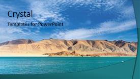  Presentation with mountain lake - Slide set consisting of fishing-on-mountain-lake background and a teal colored foreground