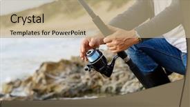  Presentation with fisherman - Presentation theme featuring fishing pictures - picture of fisherman background and a  colored foreground