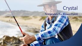  Presentation with fisherman - Theme with fishing pictures - picture of fisherman background and a  colored foreground