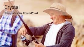  Presentation with buddhas picture - Slide deck enhanced with fishing pictures - picture of fisherman background and a  colored foreground